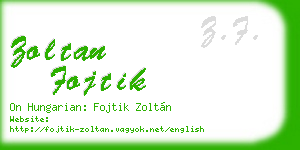 zoltan fojtik business card