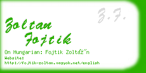 zoltan fojtik business card